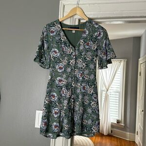Chiffon button down floral dress from Francesca’s